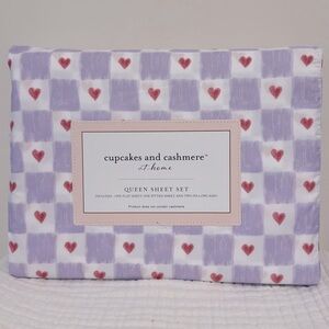 NEW QUEEN SIZE CUPCAKES & CASHMERE Valentines hearts Sheet Set